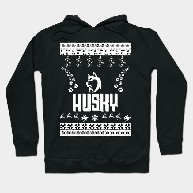 Merry Christmas HUSKY Hoodie by bryanwilly